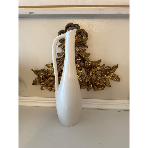 Keramikos Other - Keramikos Athens Greece White Ceramic Pitcher Vase Mid Century Modern 122 12.5"